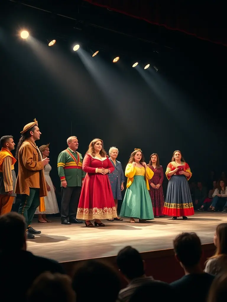 A captivating photo of a theater performance at La Mutante, highlighting the actors, stage design, and the audience's captivated expressions.
